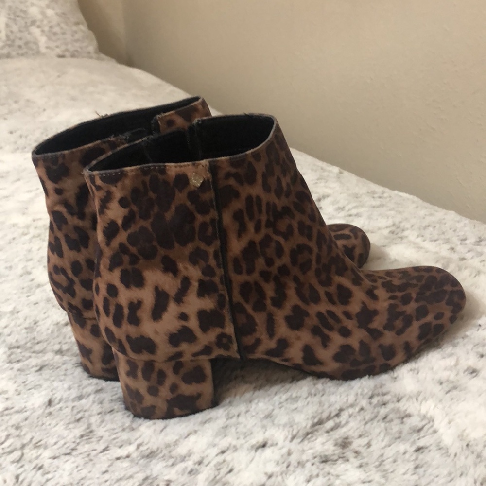 Sam and Libby Animal Print Booties Women's Size 9 Chunky Heel